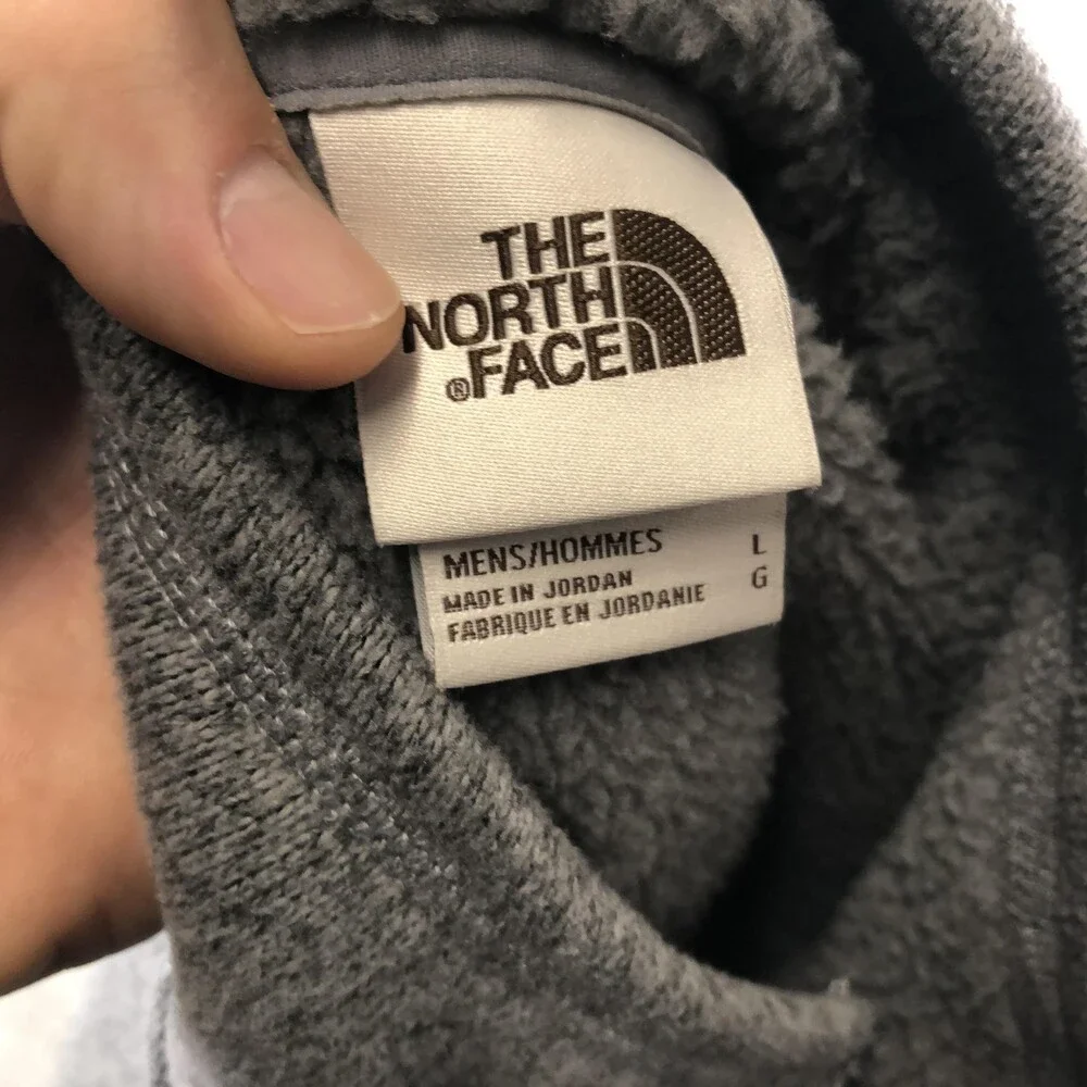 The North Face Vest Mens Large Gray Fleece Full Zip Pockets Outdoor Hiking